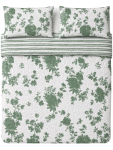 King Size Reversible Lily Quilt - 230 X 220 Cm Green