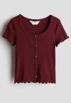 Ribbed T-Shirt - Red