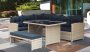 Bahamas Corner Lounge Patio Set - Brown With Black Cushions