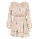 Pink Shimmer Blouson Tiered Dress