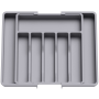 Expandable Drawer Organizer Cutlery Tray For Kitchen Organization And Storage - Grey
