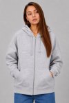 Ladies Brushed Cotton Fleece Zip-up Fitness Everyday Hoodie