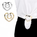 2PCS Elegant Alloy Heart Scarf Clips - Dual-purpose T-Shirt Hem & Waist Cincher Buckles Mixed Colors