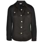 2 Textured Denim Style Shirt - Black XL