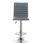 Smte Elegant Black High-back Barstool With Swivel And Footrest Grey With Keychain