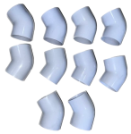 Pool Fitting Pvc Elbow 50X45 Deg White 10 Pack