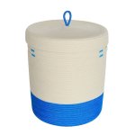Lidded Cylinder Basket - Ocean Blue
