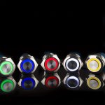 16MM 12V-24VOLT 5A Self-locking Metal Latching Push Button Switch 5-PIN LED Illuminated With Wire Socket For Marine Boat Car Pow