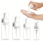 1PC White Foam Soap Bottle Empty Plastic Mousse Facial Wash Pump Bottle Refillable Lotion Shampoo Dispenser 50ML 100ML 150ML 200
