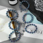 6PCS Simple Devil's Eye Bracelet 14 Beads Multi-piece Large Bracelet Set For Men And Women Party Birthday Favors