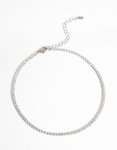 Silver Cubic Zirconia Cup Chain Choker