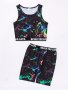 Trendy Tie Dye Pattern 2pcs Activewear Set For Girls Outdoor Spring Summer Sports Running