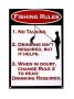 - Fishing Rules - Retro Vintage Metal Wall Plate