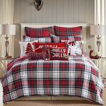 Levtex Home - Spencer Plaid Quilt - Twin - Christmas Tartan Plaid - Red Green White Blue Gold - Quilt 68X86IN. - Reversible