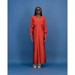 Satin Formal Dress In Chilli - L