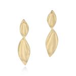 Organic Double Leaf Earrings - 18KT Yellow Gold Vermeil