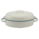 Ripple White Enamel Oval Roaster 30CM