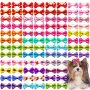 30PCS Pet Hair Bows Set Assorted Cute Dog Cat Grooming Accessories With Elastic Bands Mixed Patterns & Colors - Ideal For Small Dogs And Cats