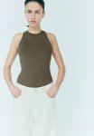 Jersey Thong Body - Dark Khaki Green