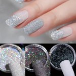 3-PACK Nail Art Glitter Powder Set Holographic Laser Sparkle Dust Chromatic Iridescent Mirror Effect For Manicure Multicolor Cos