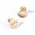 18CT Gold Stud & Cubic Zirconia Earrings - Gold Cubic Zirconia