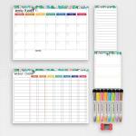 Magnetic Tropical Monthly And Weekly Planner Set