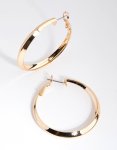 Goldair Gold Bevelled Edge Hoop Earrings