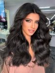 Nnzes Black Wigs With Bangs For Women Long Wavy Wigs With Curtain Bangs Natural Wig Heat Resistant Charming Synthetic Hair For D