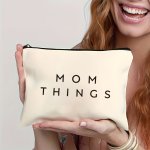 Mom Things Print Makeup Bag Zipper Bag Travel Cosmetic Bag Pen Bag Stationery Supplies Bag Multifunctional Bag Gift For Friends