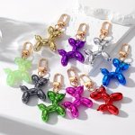 Kawaii Cartoon Balloon Dog Keychains Cute Animal Key Ring Purse Bag Backpack Car Key Charm Earbud Case Accessory Gift