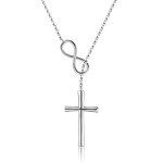 925 Sterling Silver Faith Hope Love Cross Pendant Necklace For Women Christian Birthday Christmas Jewelry Gift Infinity Cross Ne