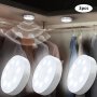 3-PACK USB Rechargeable LED Motion-activated Wall Lamps Plastic Dual Power Office Lighting Fixtures With Infrared Detection For Corridor Wardrobe Stairs Bedroom Basement - Warm