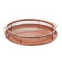 2 Pieces Round Copper Crisper Oven Baking Tray Non-stick Mesh Crisper Basket