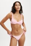 Cotton On Fixed Tie Side Cheeky Bikini Bottom-malibu Pink Velvet