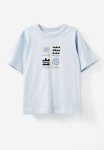 Cotton On Jonny Short Sleeve Print Tee - Morning Blue winter Grey Beach Side Elements