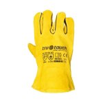 Tru Touch Yellow Lined Welders Superior Wrist Length Gloves - Yellow black 10