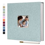Vienrose Large Photo Album Self Adhesive For 4X6 8X10 Pictures Linen Scrapbook Album Diy 60 Blank Pages With A Metallic Pen