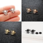 1PAIR 4PAIRS Stainless Steel Insect Bee Stud Earrings For Men Party Jewelry Gift