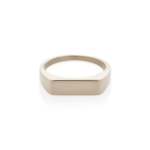 Rectangle Signet Ring In White Gold - XL Polished