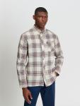 Grid Check Long Sleeve Shirt - Fog - Checkered XXL