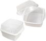 2PCS Microwave Vegetable Bowl With Lid And Tray Plastic Steamer