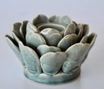 Grey blue Ceramic Candle Holder 10X16CM