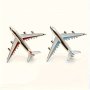 1PC Red And Blue Alloy Airplane Brooch Pin For Women And Men