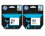 HP 123 Ink Bundle - 123 Black And Colour Original Ink Cartridge