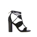 Raffia Heel Sandal -black