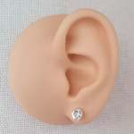 Stara 925 Sterling Silver Clear Crystal Ear Studs Small 5MM