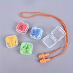 1PAIR Silicone Earplug Sleep Earplug Earplug With A Cord Reusable Swimming Earplug