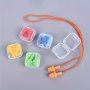 1pair Silicone Earplug Sleep Earplug Earplug With A Cord Reusable Swimming Earplug