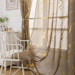 Sutuo Home Marble Sheer Curtains 84 Inch Length Gold Foil Print Metallic Bronzing Privacy Window Treatment Decor Abstract Drape