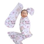 Wrap Set Swaddle Set Watercolour Wallpaper Scattered Flower
